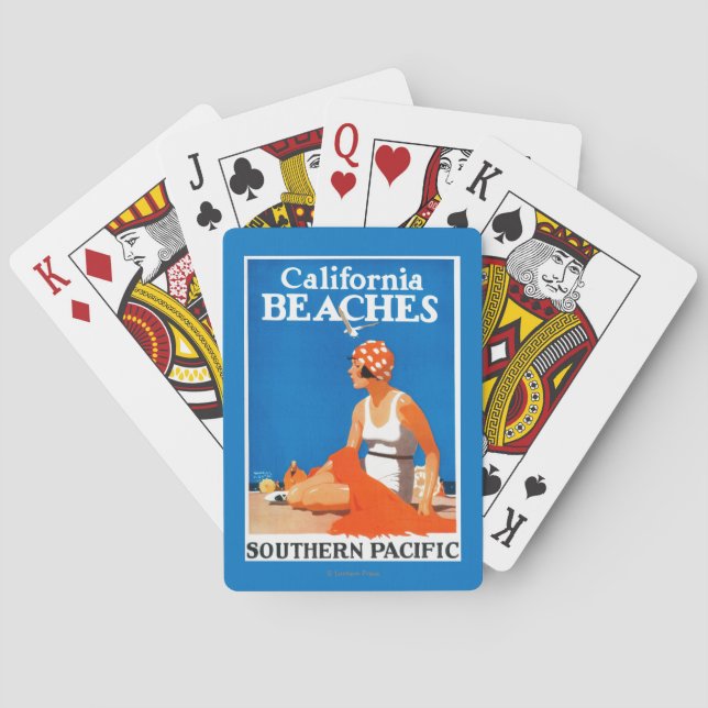 California Beaches Promotional Poster Poker Cards (Back)