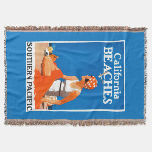 California Beaches Promotional Poster Throw Blanket