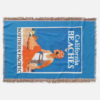California Beaches Promotional Poster Throw Blanket