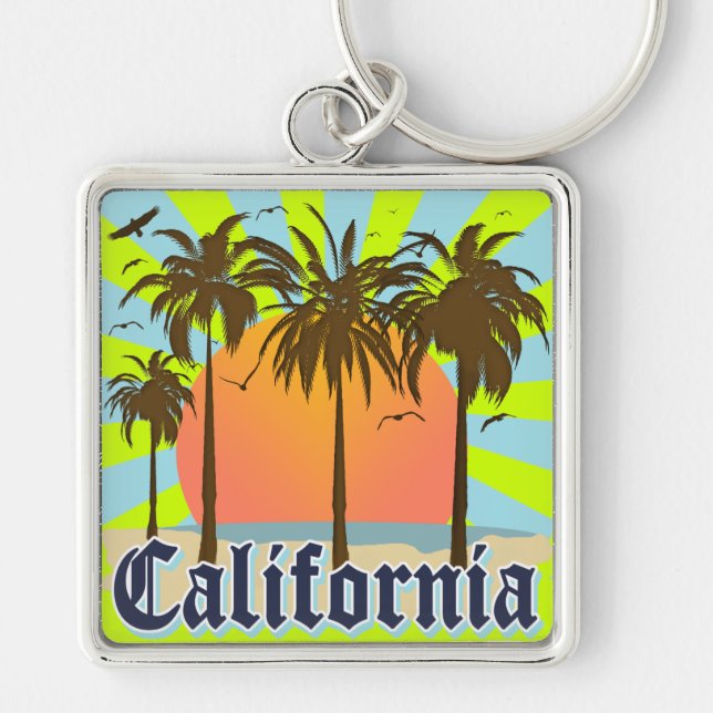 California Beaches Sunset Keychain (Front)