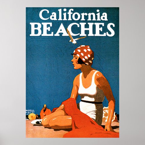 California Beaches Vintage Travel Posters