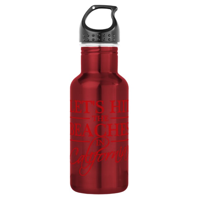 California Beaches Water Bottle (Front)