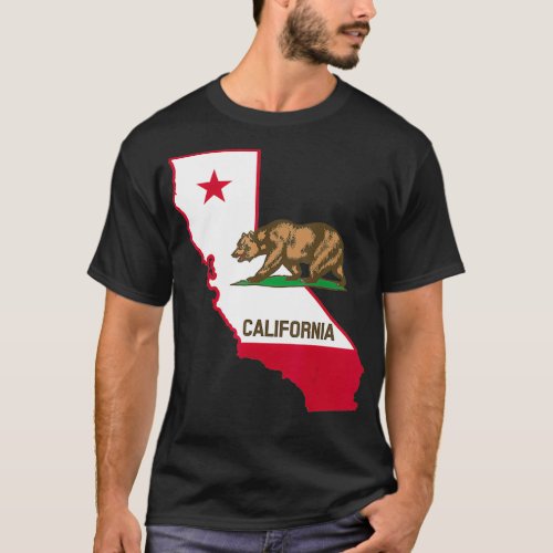 California Bear And Map  Cool Gift T_Shirt