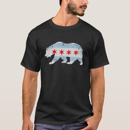 California Bear Chicago Flag Transplant Family Hom T_Shirt
