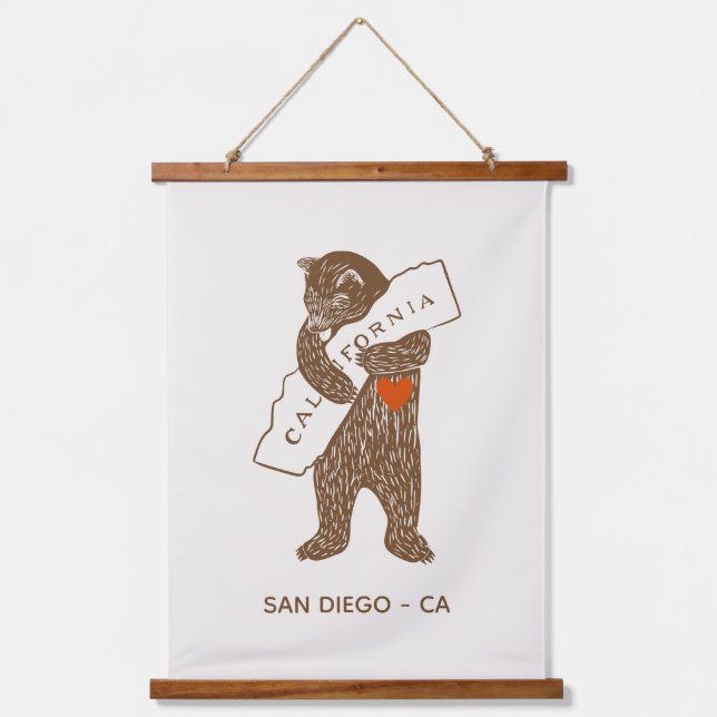 California Bear Custom City  Hanging Tapestry (Front)