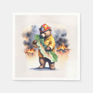 California Bear Firefighter Napkins