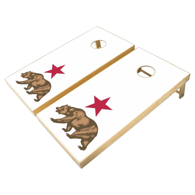 California Bear Flag Cornhole Set (Angled)