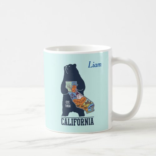  California Bear Golden State Custom Name Coffee Mug