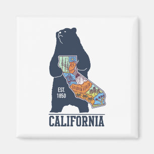 California Bear Golden State Keychain Magnet