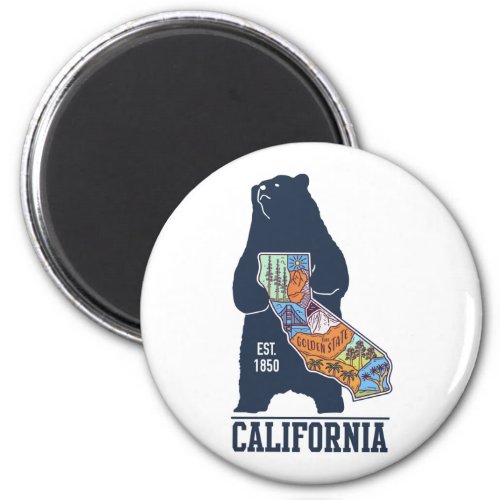 California Bear Golden State Keychain Magnet