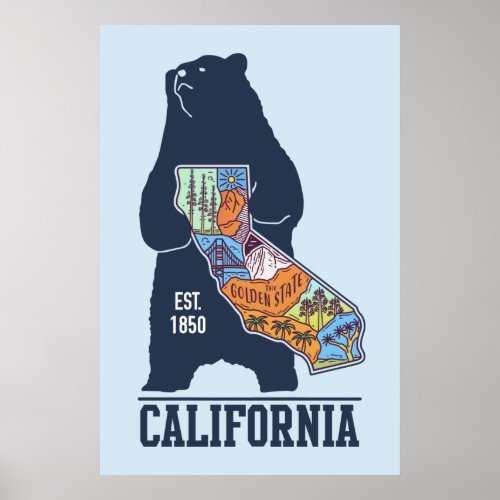  California Bear Golden State  Poster