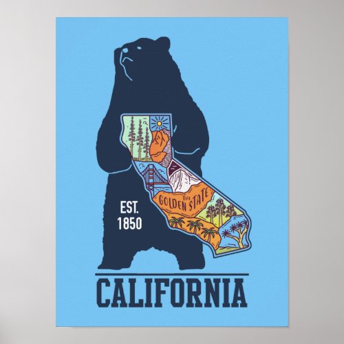  California Bear Golden State  Poster