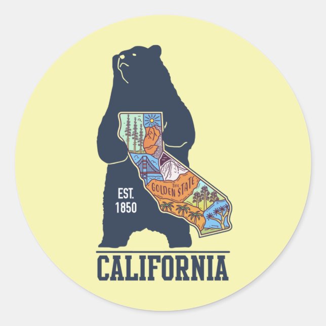  California Bear Golden State  Rectangular Sticker (Front)