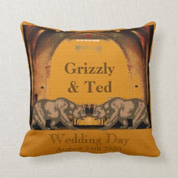California Bear Grooms Pillow Gay Wedding Gift by AGayMarriage at Zazzle