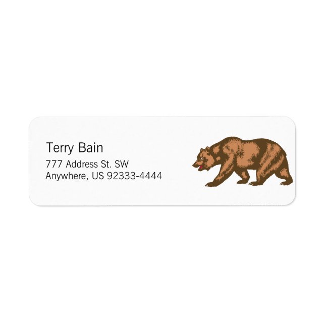 California Bear Label (Front)