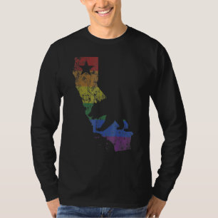 California Bear Lgbtq+ Gay Lesbian Pride Flag Men T-Shirt