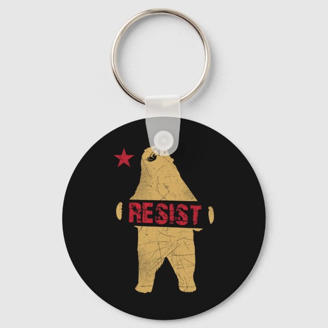 California Bear Shirt Resist  Keychain (Front)