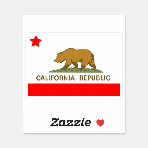 California Bear State Flag Sticker