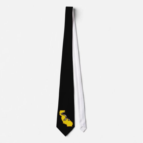 California bear state symbol black necktie