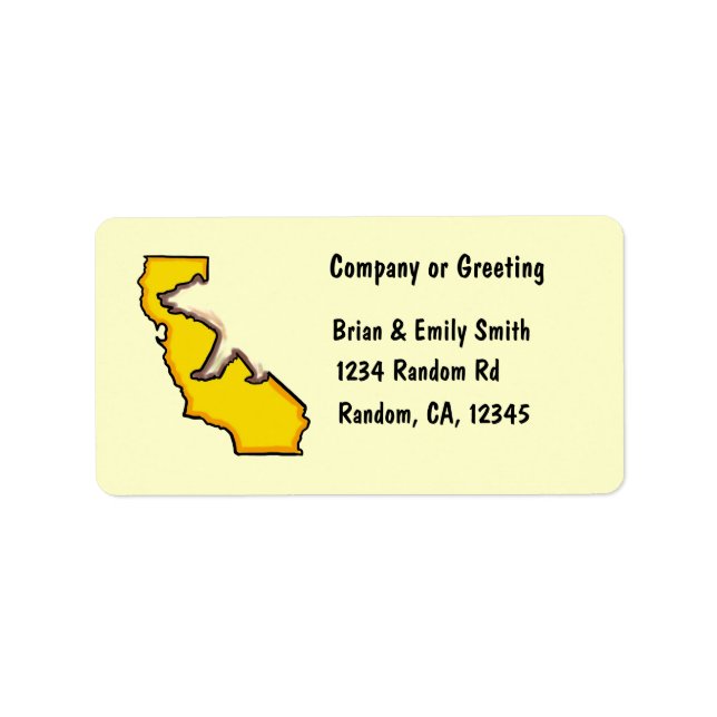 California bear state symbol custom address labels (Front)