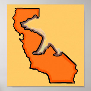 California bear state symbol orange custom poster