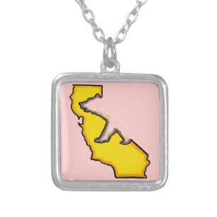 California bear state symbol pink necklace