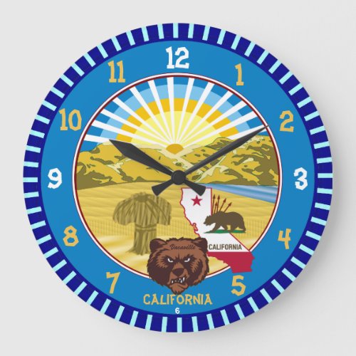California Bear Wall Clock Changable City Name