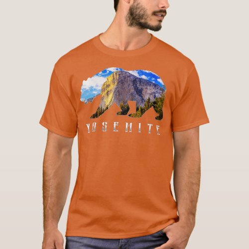 California Bear with Yosemite National Park Image  T_Shirt