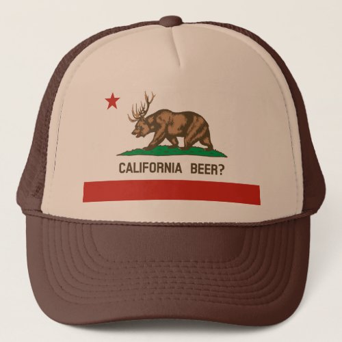 California Beer  Bear Deer State Flag Hat