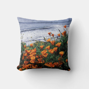 California, Big Sur Coast, California Poppy Throw Pillow
