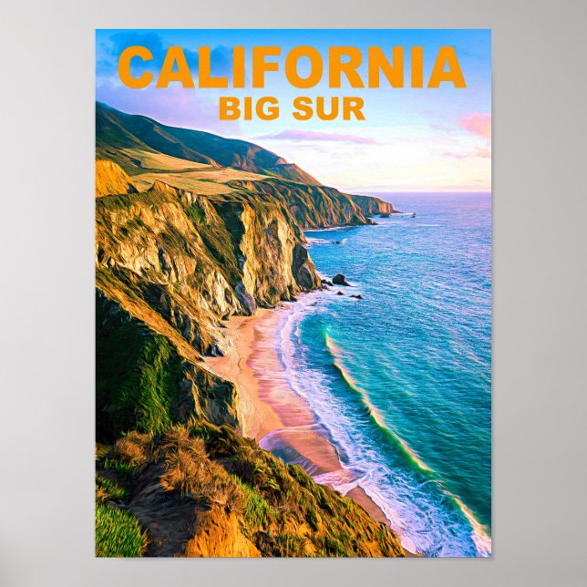 California Big Sur Travel Poster (Front)
