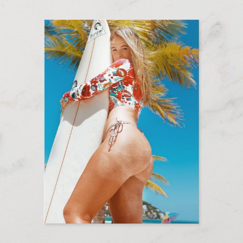  California  Bikini   Blonde   Beach  Babe  Postcard