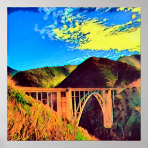 California - BIXBY CREEK - Bridge Poster