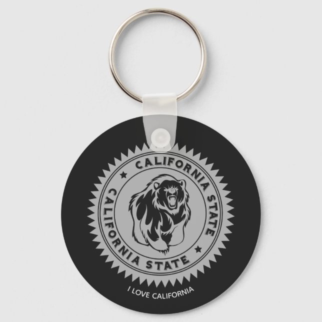 California Black Bear Keychain Personalized (Front)