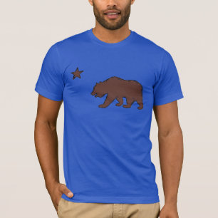 California blue brown bear flag symbol guys tee