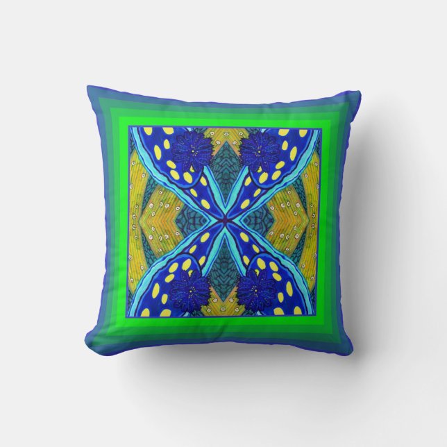 California Blue Dorid Nudibranch Throw Pillow (Front)