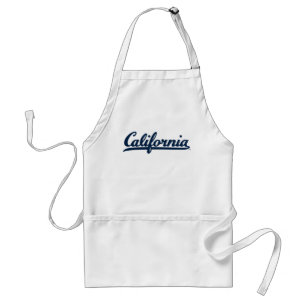 California Blue Script Adult Apron