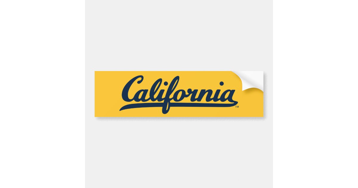 California Blue Script Bumper Sticker | Zazzle