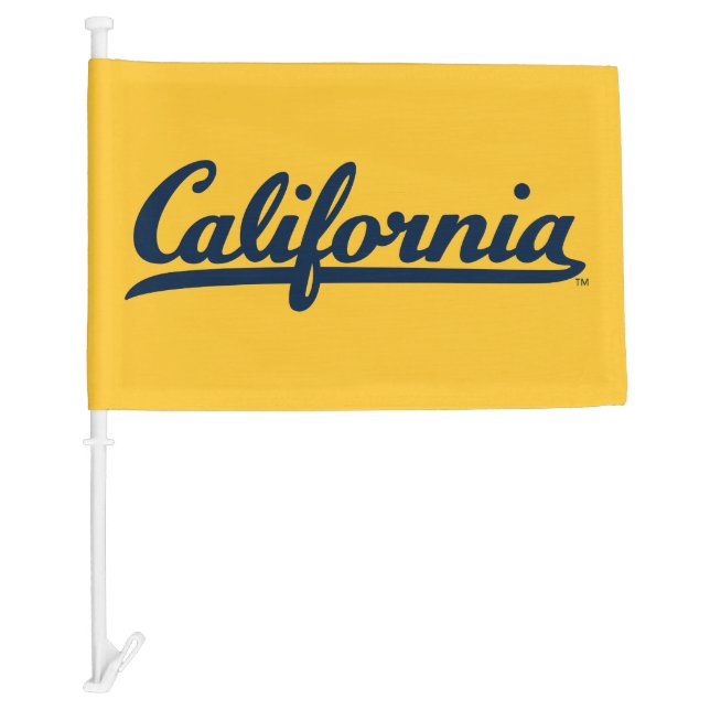 California Blue Script Car Flag (Front)