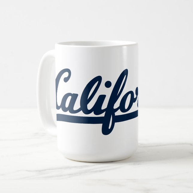 California Blue Script Coffee Mug (Front Left)