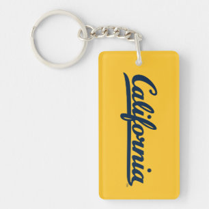 California Blue Script Keychain