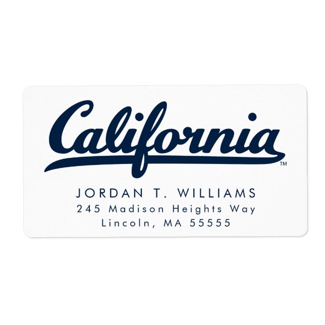 California Blue Script Label (Front)