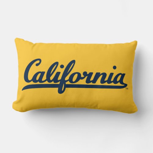 California Blue Script Lumbar Pillow