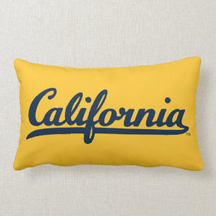 California Blue Script Lumbar Pillow