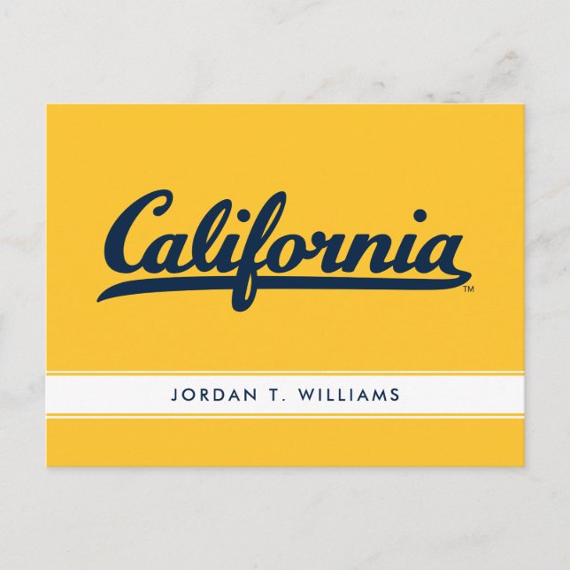 California Blue Script Postcard (Front)