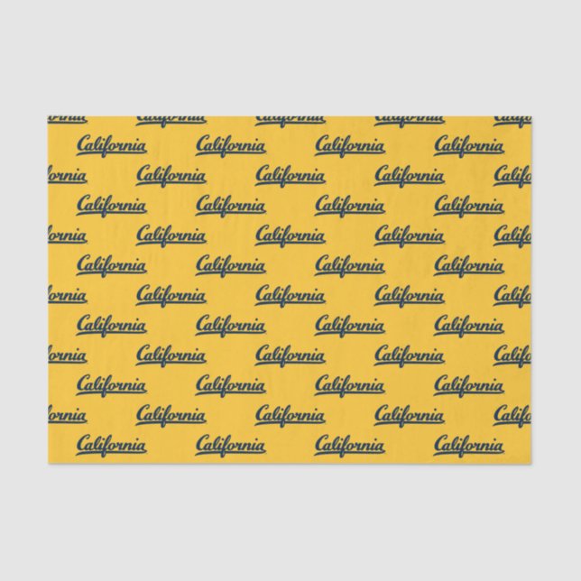 California Blue Script Tissue Paper (Front)