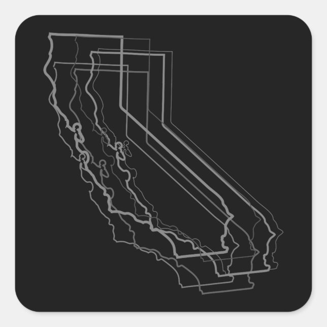california blur square sticker (Front)