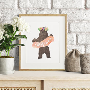 California Boho Bear Print by RedwoodAndVine at Zazzle