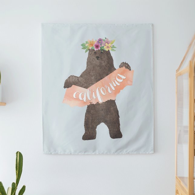 California Boho Bear Tapestry (Creator Uploaded)