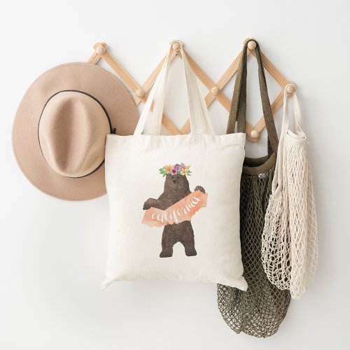 California Boho Bear Tote Bag